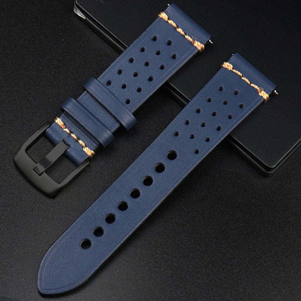 Fashion Quick Release Top Grain Leather Watch Band 20mm 22mm