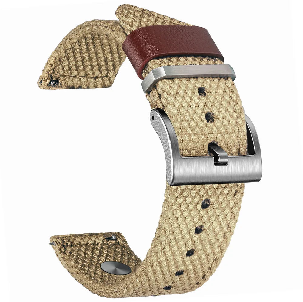HEMSUT Nylon Quick-Release Watch Strap – 20/22mm Canvas for Men & Women