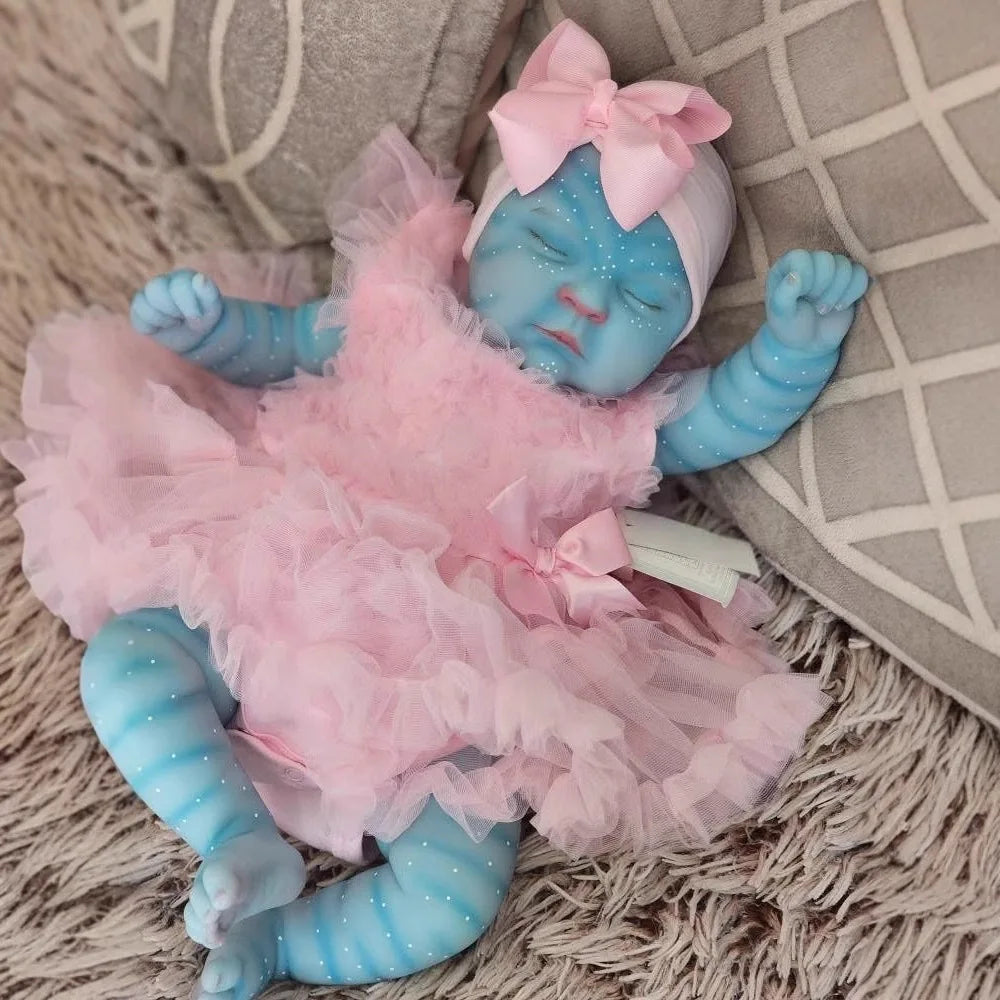 19″ Peaches Avatar Full‑Body Vinyl Reborn Baby Doll – Waterproof Realistic Collectible