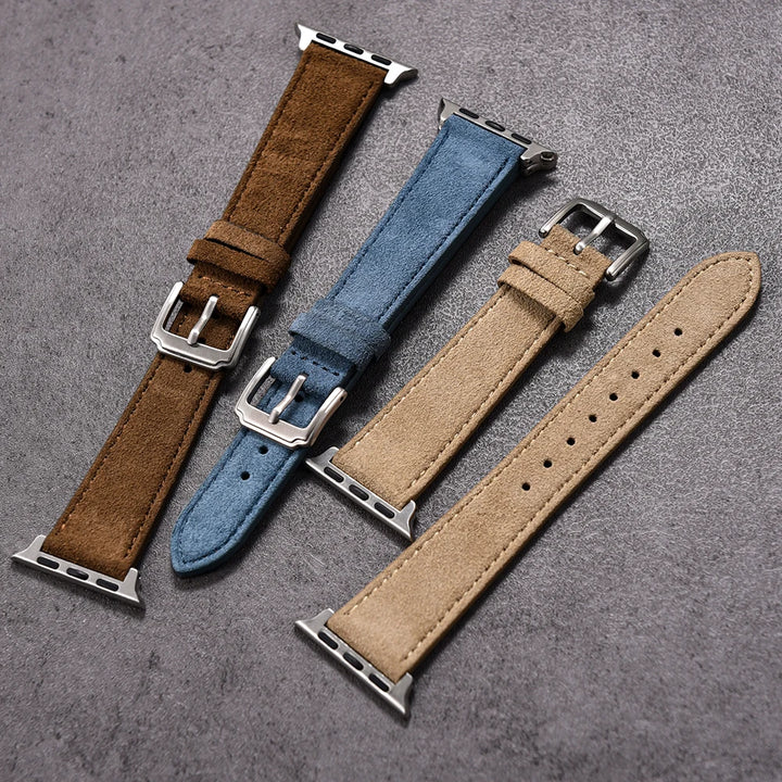 Suede Leather Strap for Apple Watch – Vintage Style (38-49mm)