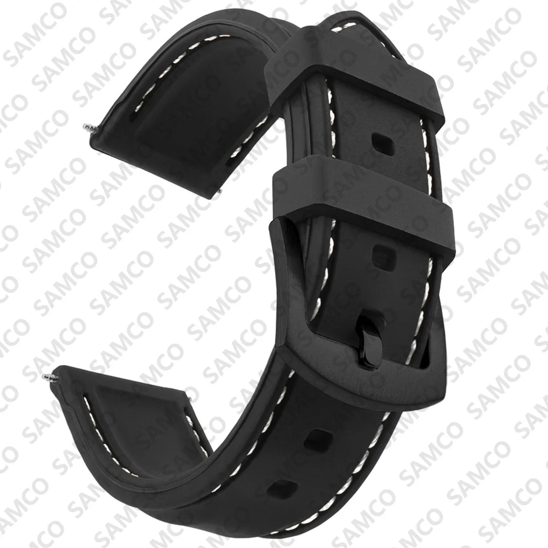 Silicone Rubber Watch Band 18–26mm (Soft & Comfortable Replacement Strap)