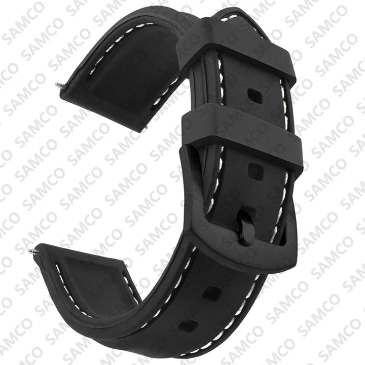 Silicone Rubber Watch Band 18–26mm (Soft & Comfortable Replacement Strap)