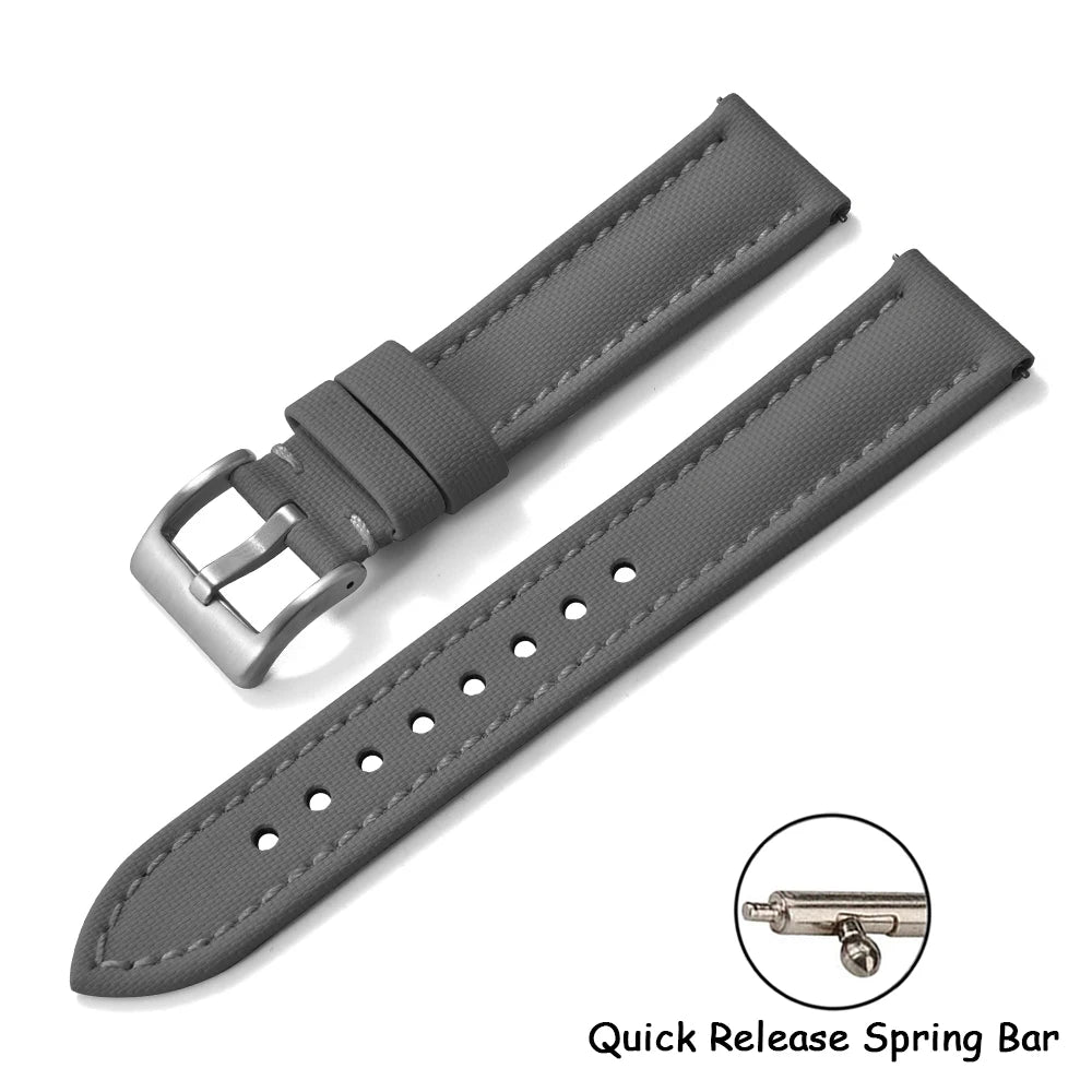 Universal Sailcloth Watch Band 18mm 20mm22mm Sailcloth Leather Strap Qucik Release Bracelet Accessories for Omega for Seiko Belt