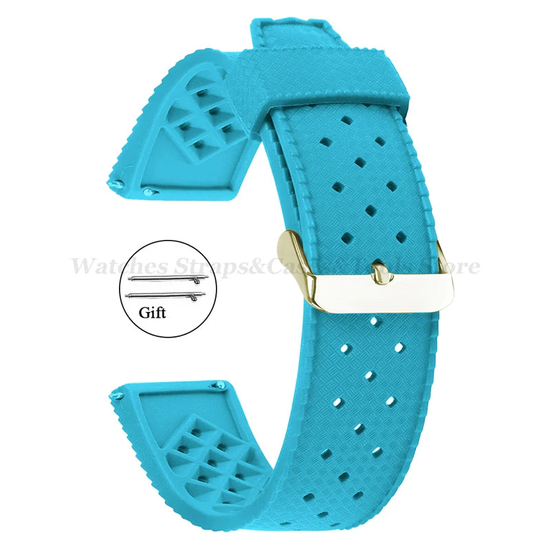 Premium Grade Tropic Silicone Watch Strap 20mm 22mm For Seiko For Oris For Omega Quick Release Diving Waterproof Rubber Bracelet