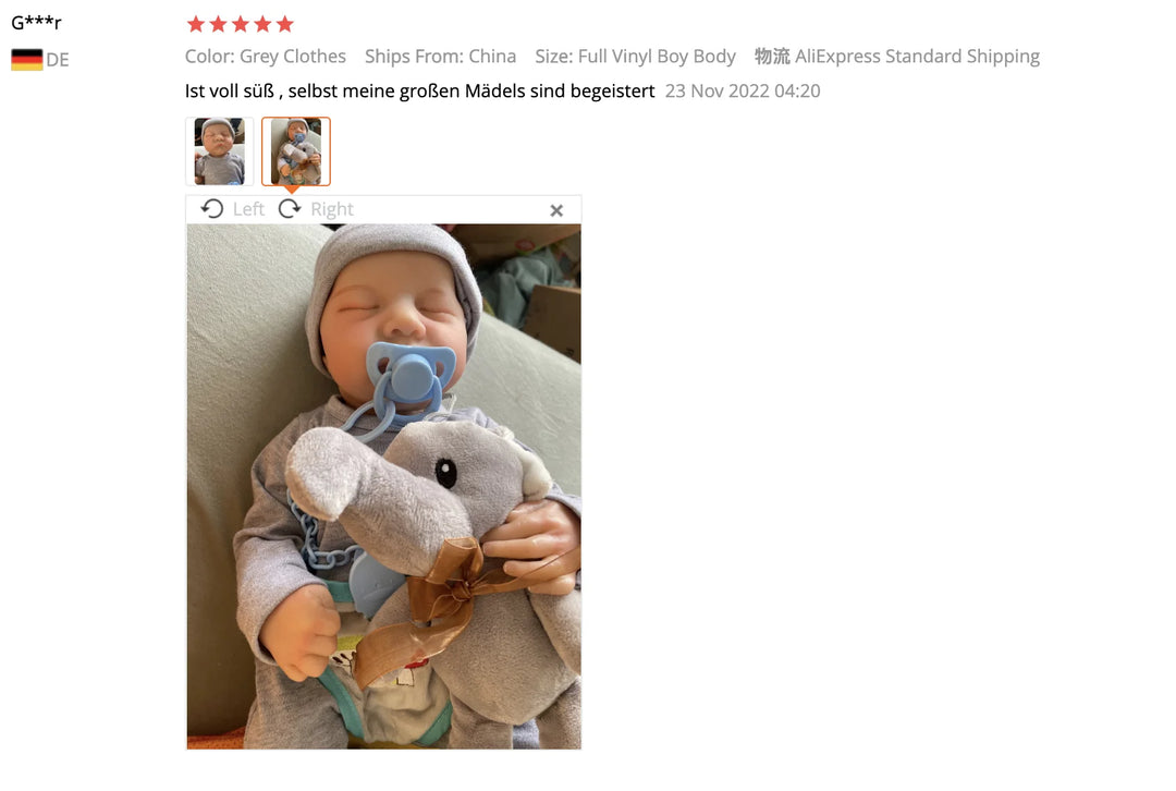 20″ Finished Levi Reborn Baby Doll – Lifelike Sleeping with 3D Painted Skin