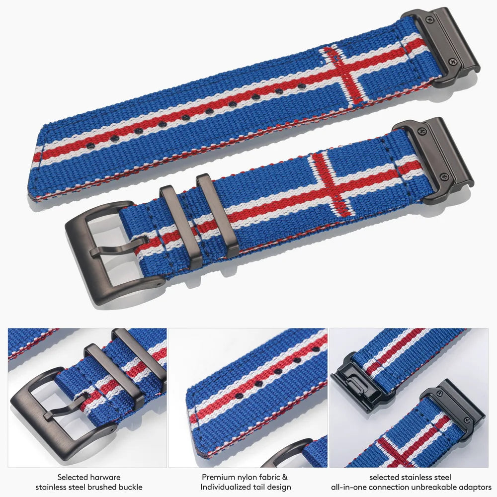 HEMSUT Nylon QuickFit Watch Strap – 22/26mm for Garmin Fenix 6/7/8, Epix, Enduro, Tactix, MARQ