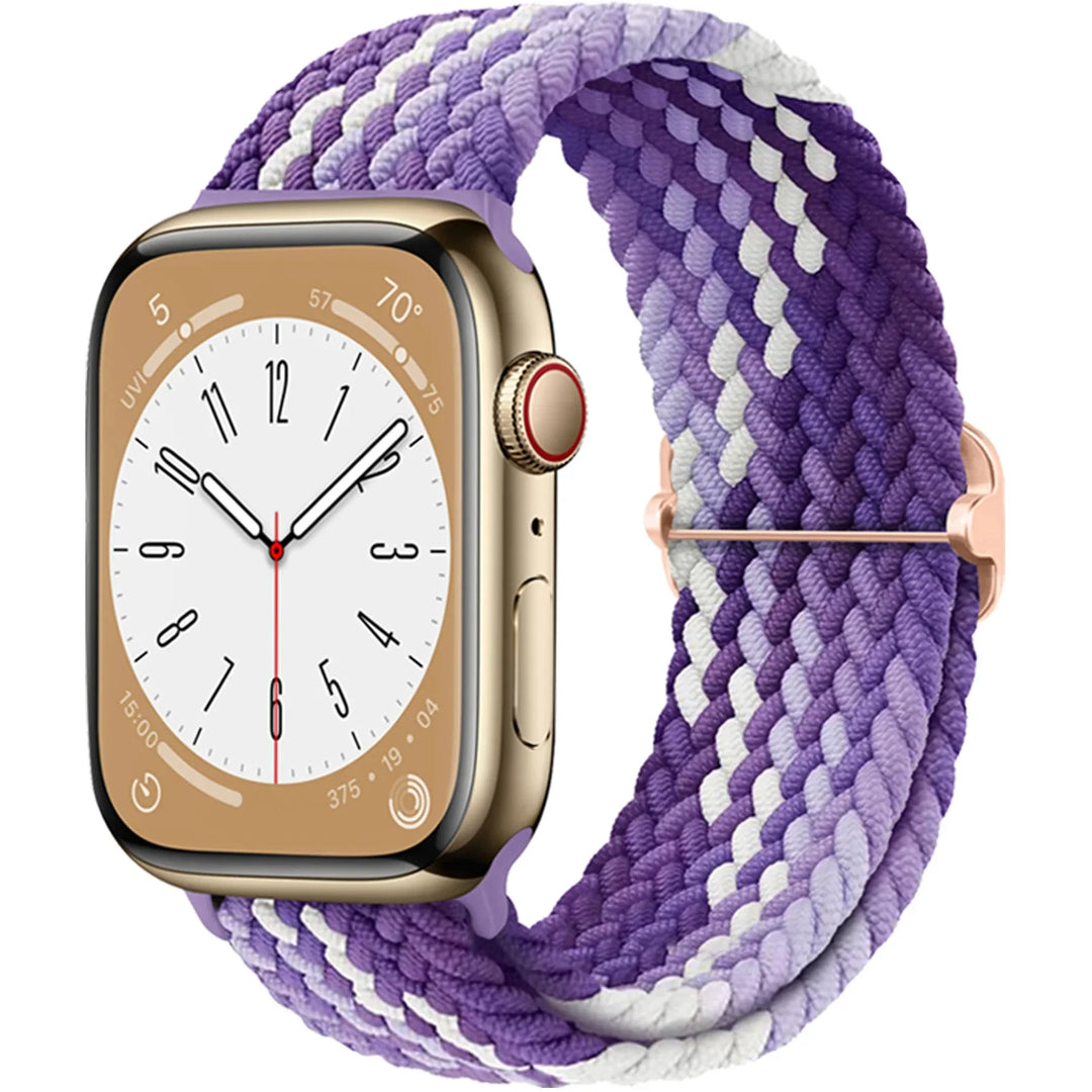 Strap for Apple Watch band 44mm 45mm 49mm 42mm 40 41 46mm Elastic Braided Solo bracelet correa Series 9 10 11 8 7 6 5 SE Ultra 3