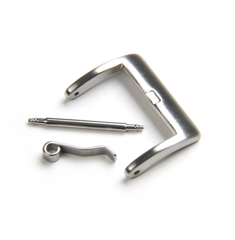 Metal Watch Buckle – 16–24mm, Stainless Steel, Silver/Black/Rose Gold