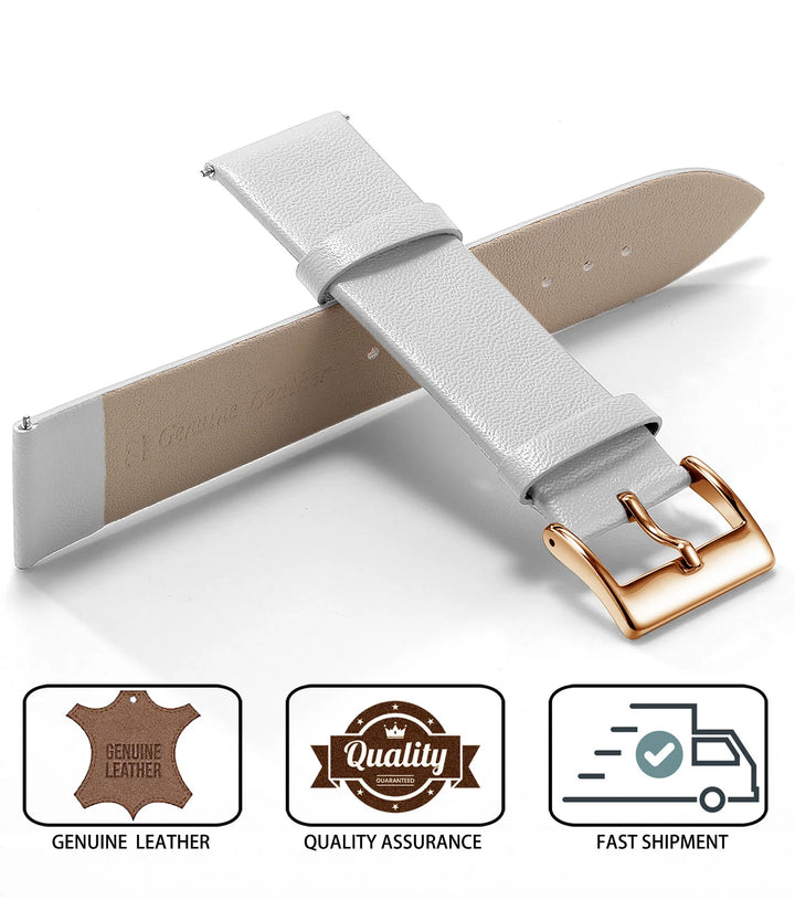 Minimalist Leather Watch Strap 12–22mm