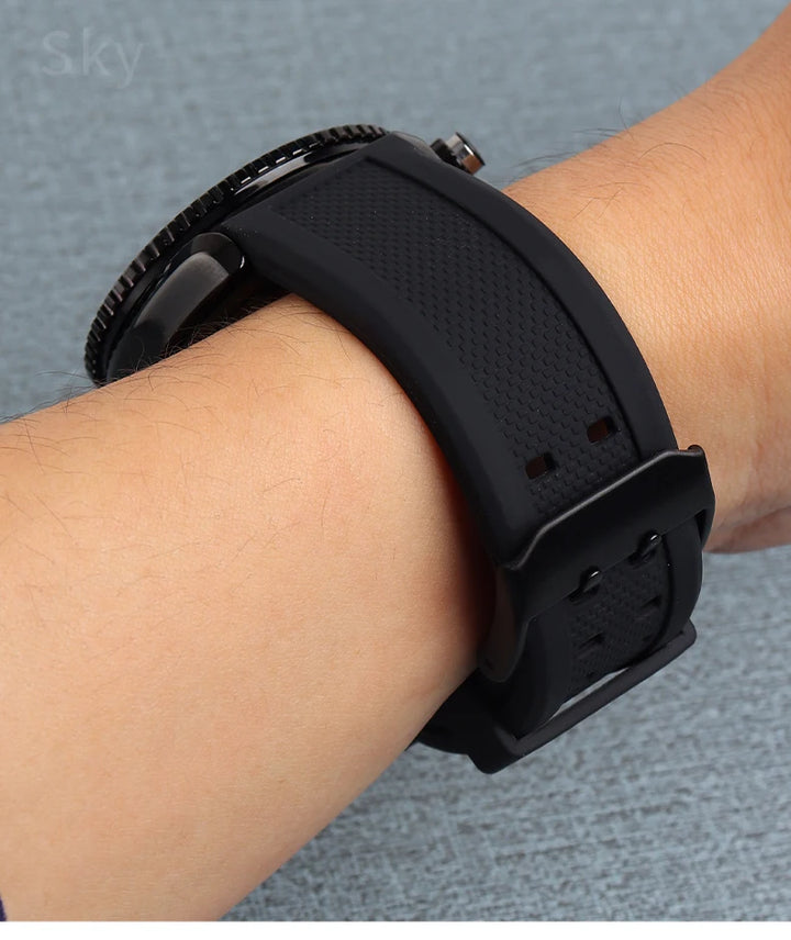 Waterproof Silicone Watch Band 20–23mm for Luminox 3051.BO (Outdoor,