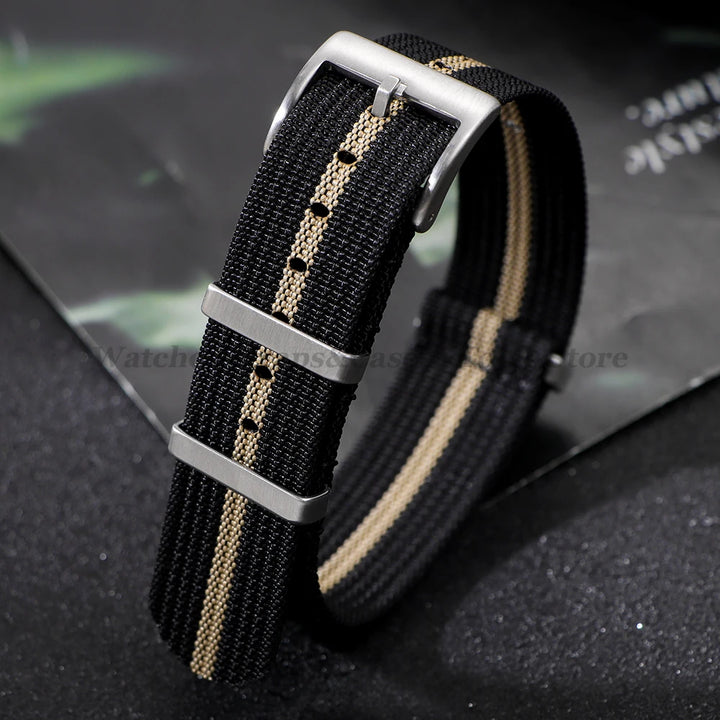 Nylon Ribbed Watch Band 18mm 20mm 22mm for Xiaomi Redmi Watch 3 Lite/Active for Smartwatch Universal Wristband Watch Accessories