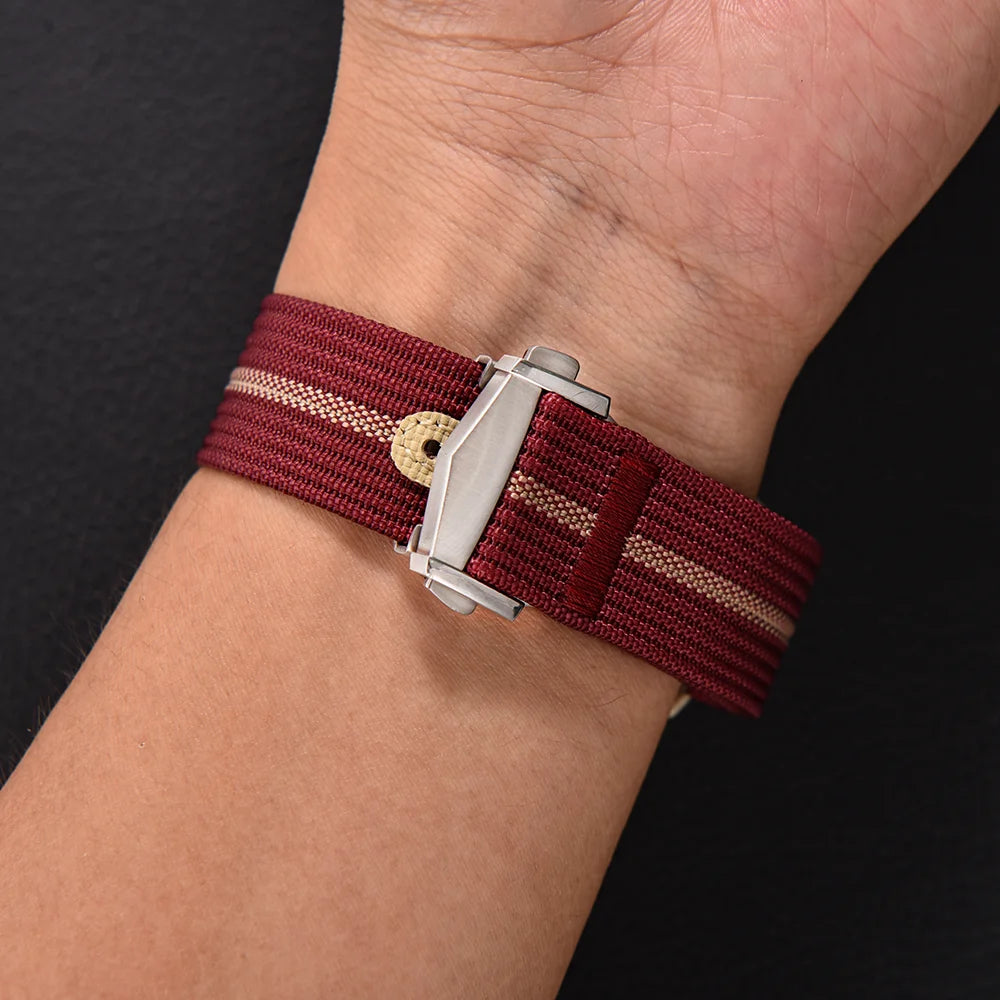 JUELONG Canvas Sailcloth Watch Strap 18mm 20mm 22mm Rubber Hole Sport Waterproof Folding Buckle Watchband For Omega Swatch Moon