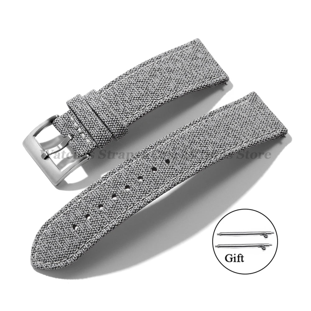 High Quality Sailcloth Watch Strap 18mm 20mm 22mm for Seiko Waterproof Fabric Watchband Quick Release Wristband WatchAccessories