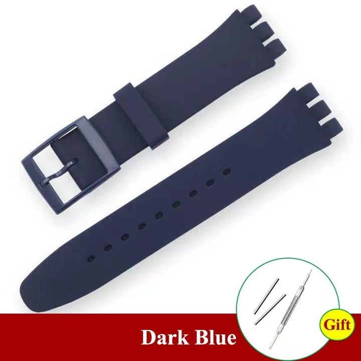 Soft Silicone Colorful Watch Strap for Swatch – 16-20mm with Tool