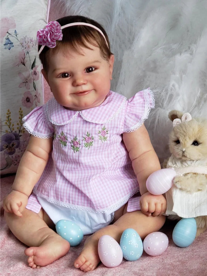 20″ Maddie Realistic Reborn Baby Doll – Vinyl or Cloth Body, Blue Eyes, Rooted Hair