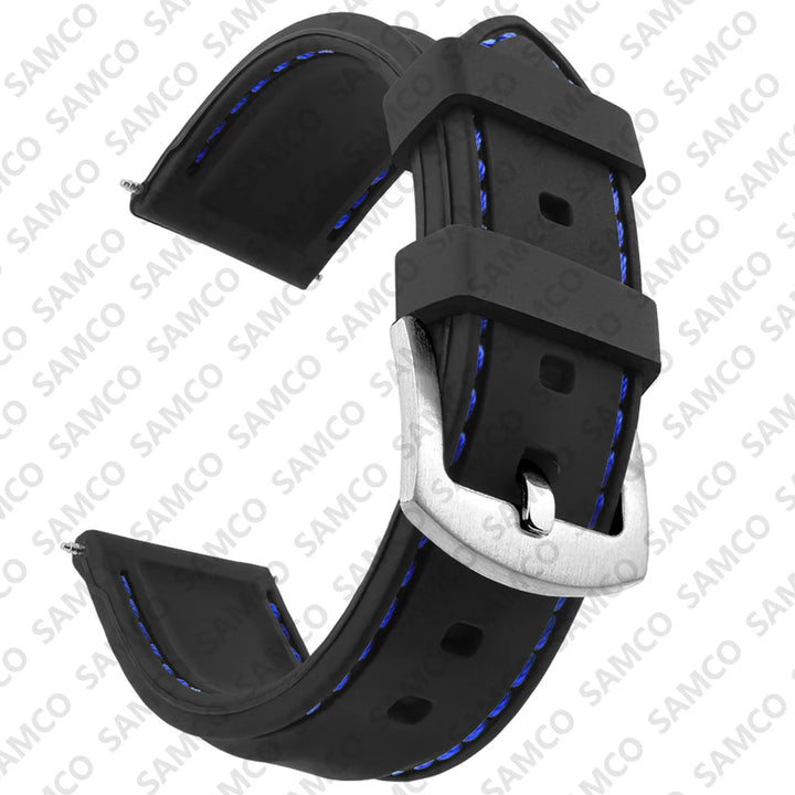 Silicone Rubber Watch Band 18–26mm (Soft & Comfortable Replacement Strap)