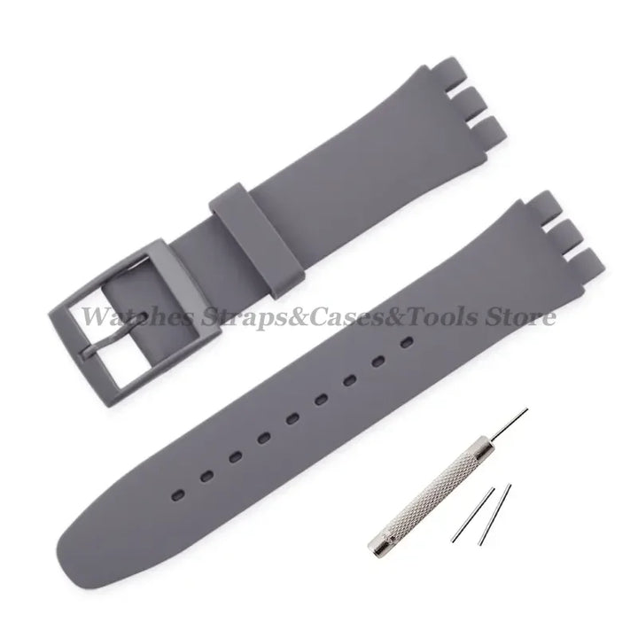 Soft Silicone Rubber Watch Band 16–20mm for Swatch (Sports Replacement)