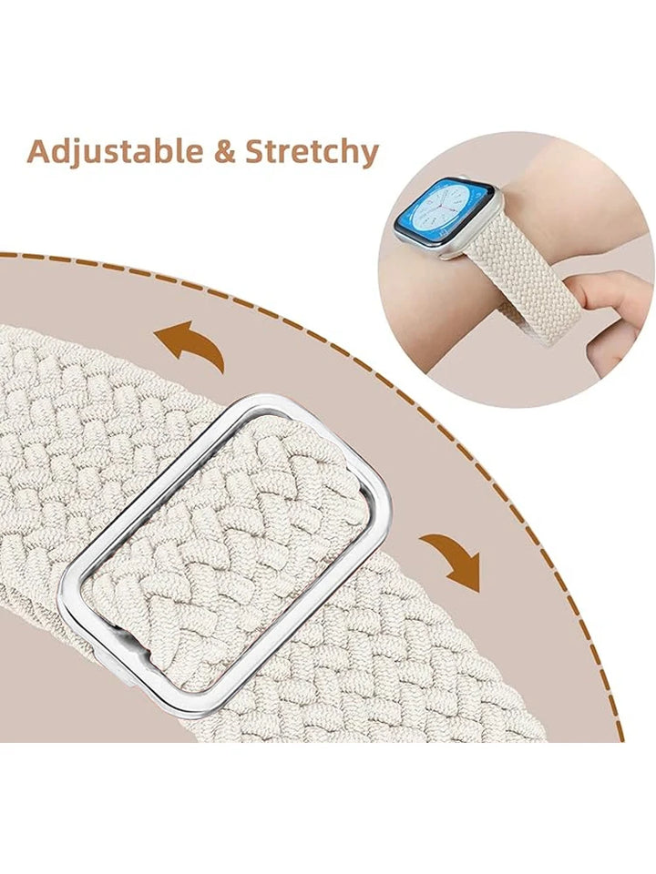 Strap for Apple Watch band 44mm 45mm 49mm 42mm 40 41 46mm Elastic Braided Solo bracelet correa Series 9 10 11 8 7 6 5 SE Ultra 3