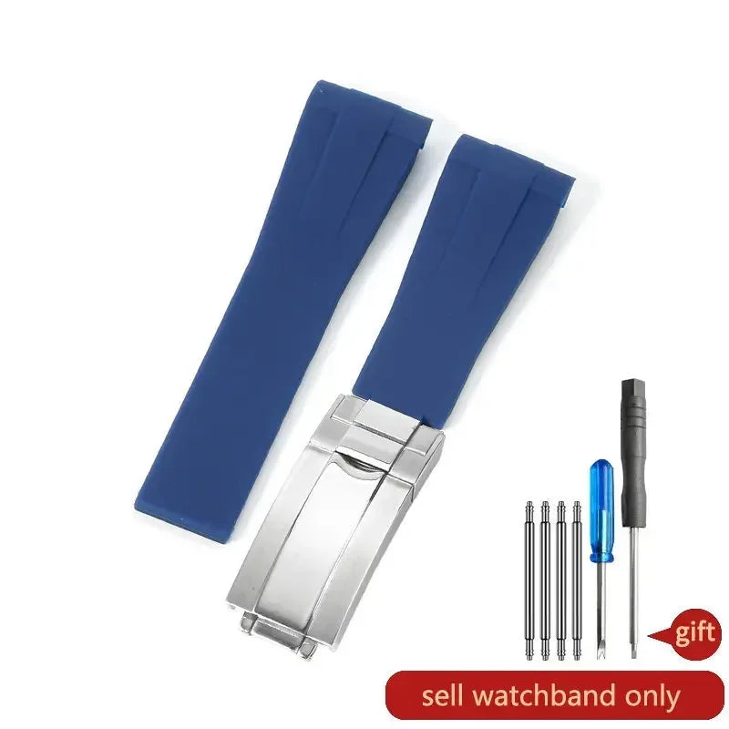 20mm Silicone Rubber Watch Strap for Rolex Models