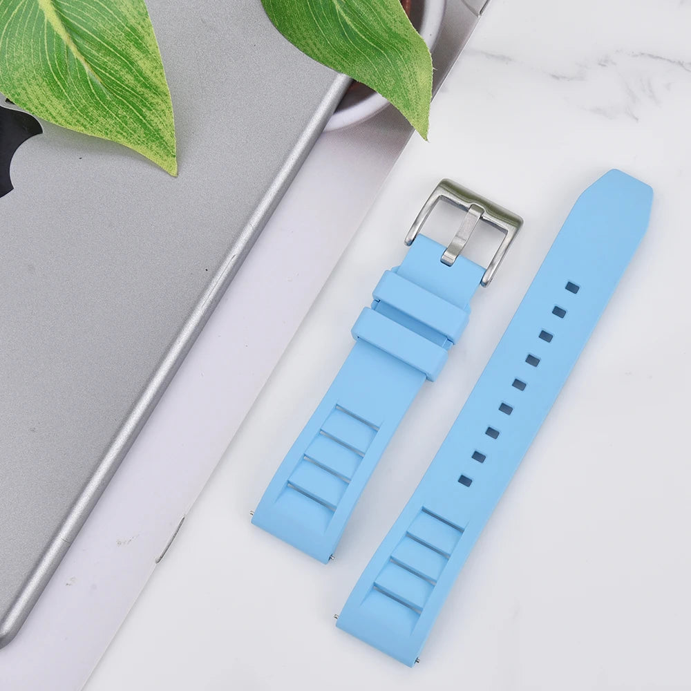 Premium Grade Fluoro Rubber Watch Strap 20mm 22mm For New FKM Watch Bands Diving Bracelet Quick Release Wrist Belt Accessories