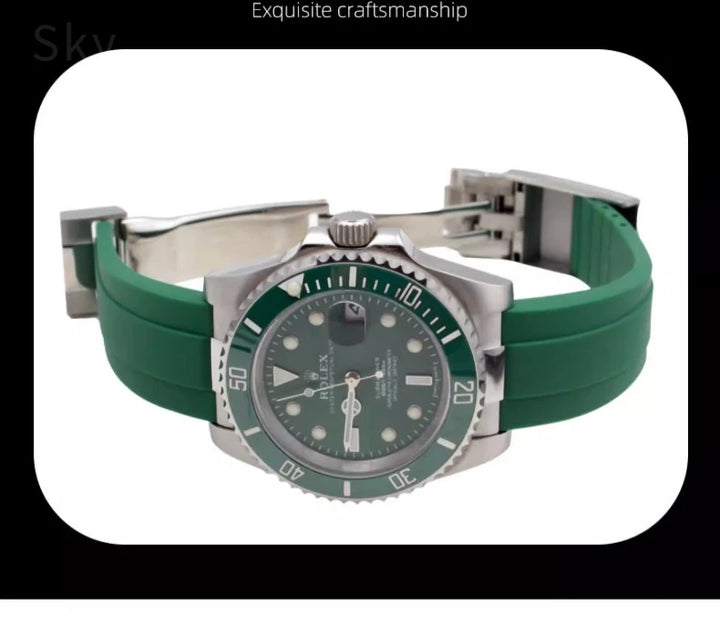 Silicone Leather Hybrid Watch Strap for Rolex (19–21mm)