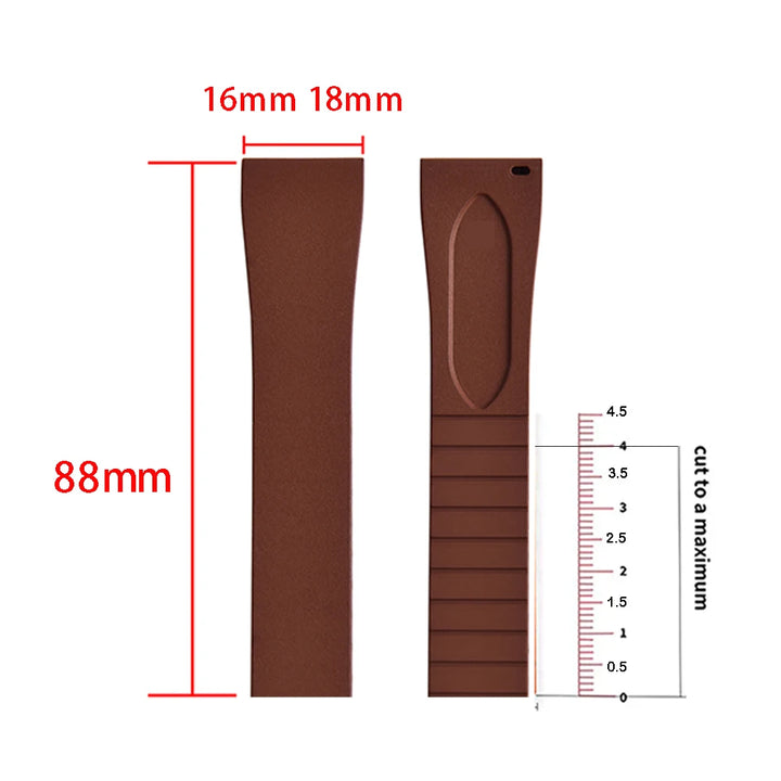 NATOBELT CTS FKM Rubber Watch Band Strap 16mm 18mm 19mm 20mm 21mm 22mm Quick Release Butterfly Cut-to-Size Sweatproof Waterproof