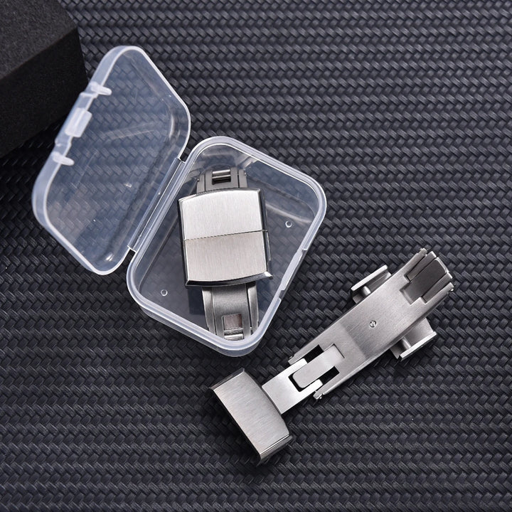 Stainless Steel Butterfly Buckle – 16/18mm, Double Pull Folding Clasp