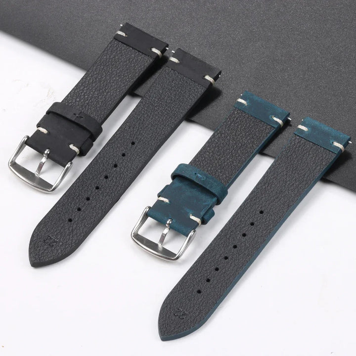 Calfskin Genuine Leather Watchbands Black Blue Watch Band 18mm 20mm 22mm 24mm Smartwatch Strap Dark Brown Watches Accessories