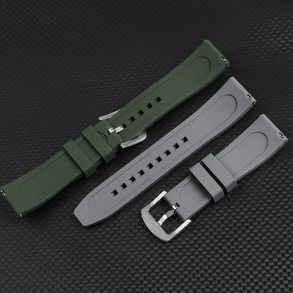 Universal Waterproof Silicone/Rubber Watch Strap 20/22mm