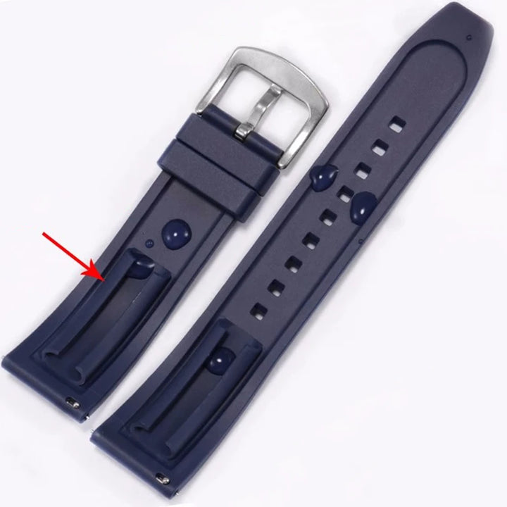 Silicone Sport Watch Strap – 20–24mm Quick-Release (Black/Green)