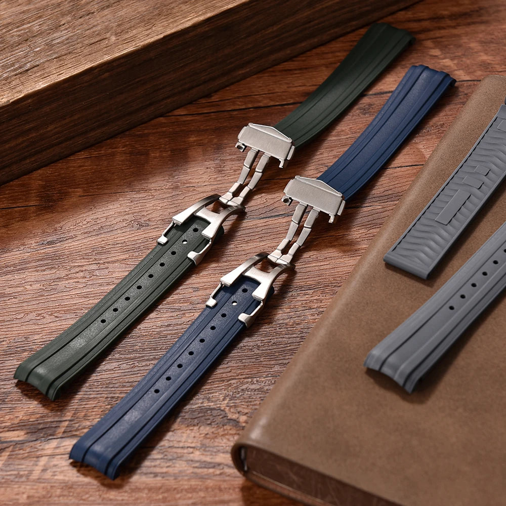 Premium FKM Rubber Watch Strap – 20mm, PFAS-Approved, Multi-Color for Omega Seamaster 300