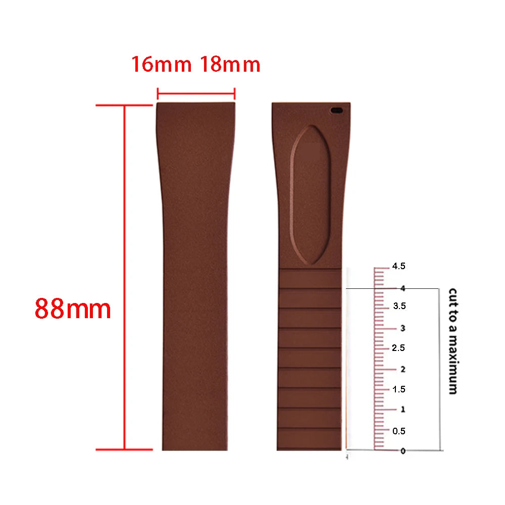 CTS FKM Rubber Watch Strap 16mm 18mm 19mm 20mm 21mm 22mm Quick Release Butterfly Buckle Watch Band CTS Strap For Cut To Size