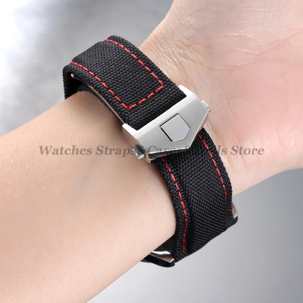 Canvas Nylon Strap (20–22mm) – Folding Buckle Sport