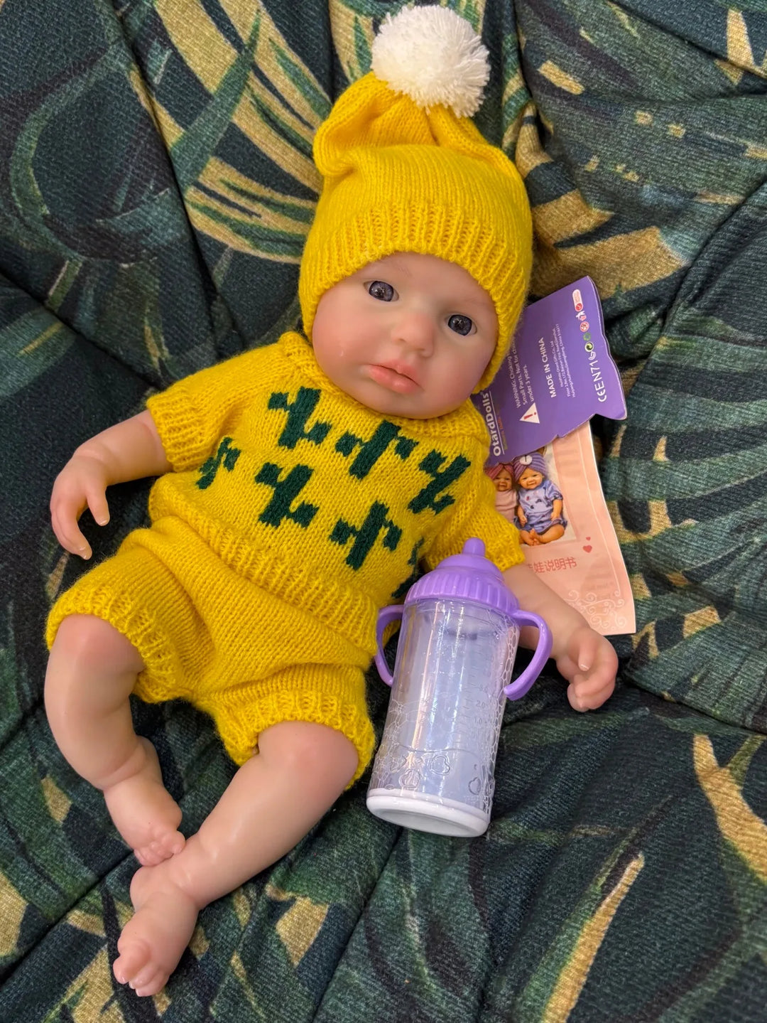 13″ Loulou Silicone Reborn Baby Girl – Handmade Open Mouth Doll