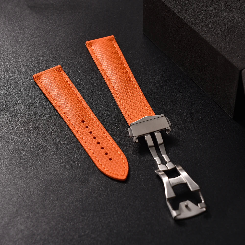 NATOBELT New Design FKM Rubber Watch Strap 20mm 22mm Folding Pin Buckle Quick Release For Omega X Swatch MoonSwatch Seiko