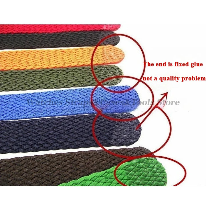 Nylon Weave Watch Strap for Perlon Watchband Wristband Women Men Bracelet Watch Accessories 14mm 16mm 18mm 20mm 22mm Sport Band