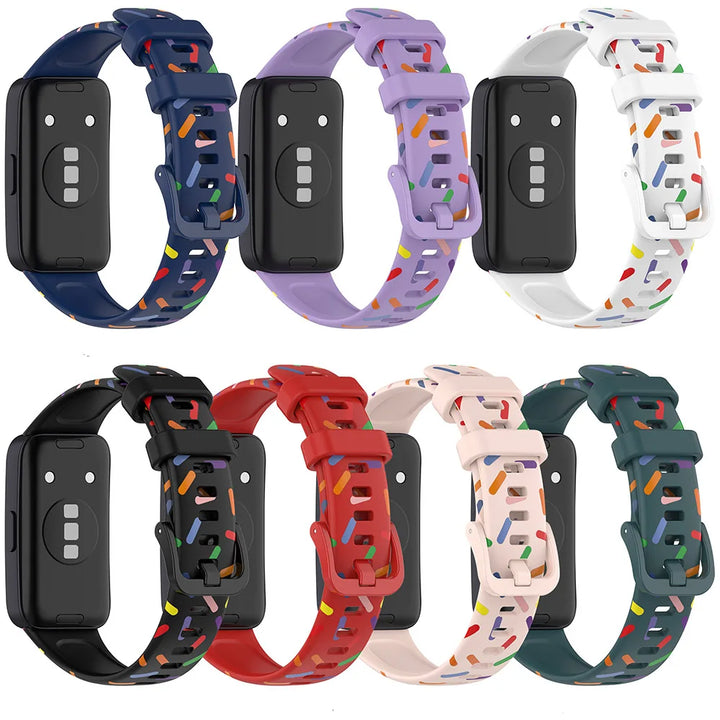 Printed Silicone Strap for Huawei Band 8-10