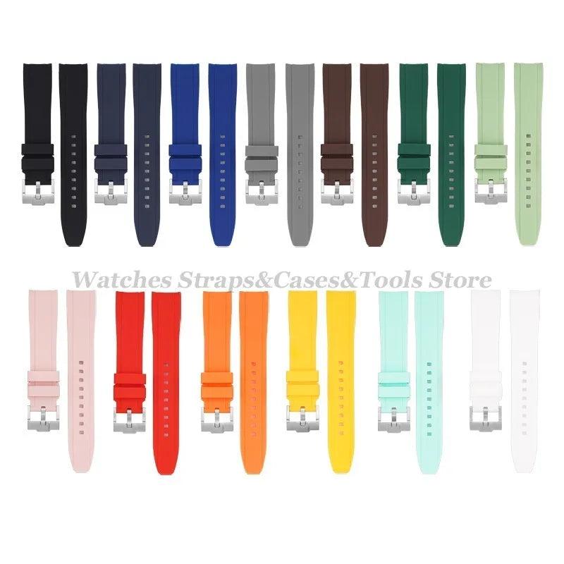 Soft Silicone Watch Strap for Omega for Swatch for MoonSwatch Band Men Women Curved End Diving Rubber Sport Watch Bracelet 20mm