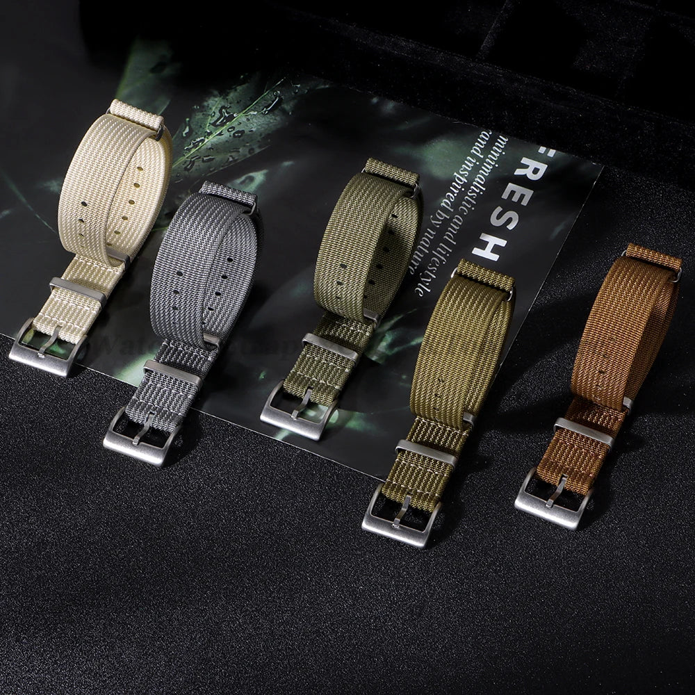 Nylon Ribbed Watch Band 18mm 20mm 22mm for Xiaomi Redmi Watch 3 Lite/Active for Smartwatch Universal Wristband Watch Accessories