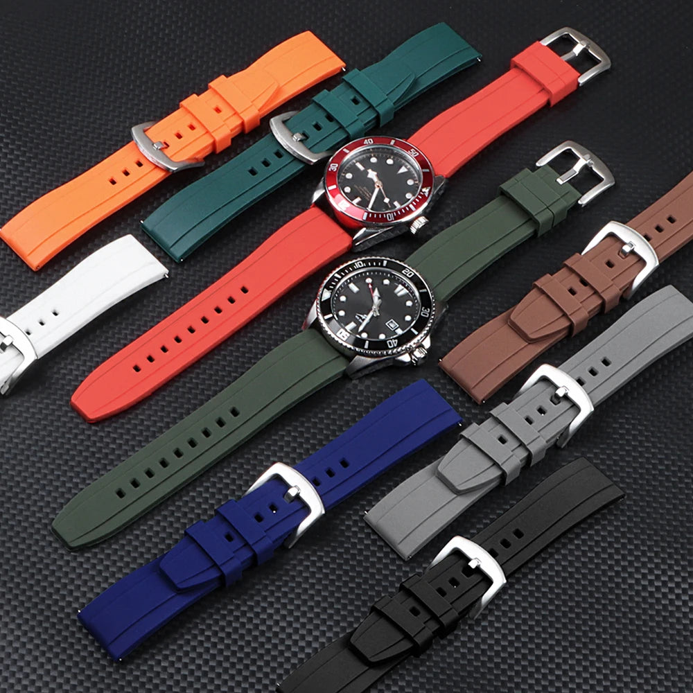 Universal Waterproof Silicone/Rubber Watch Strap 20/22mm