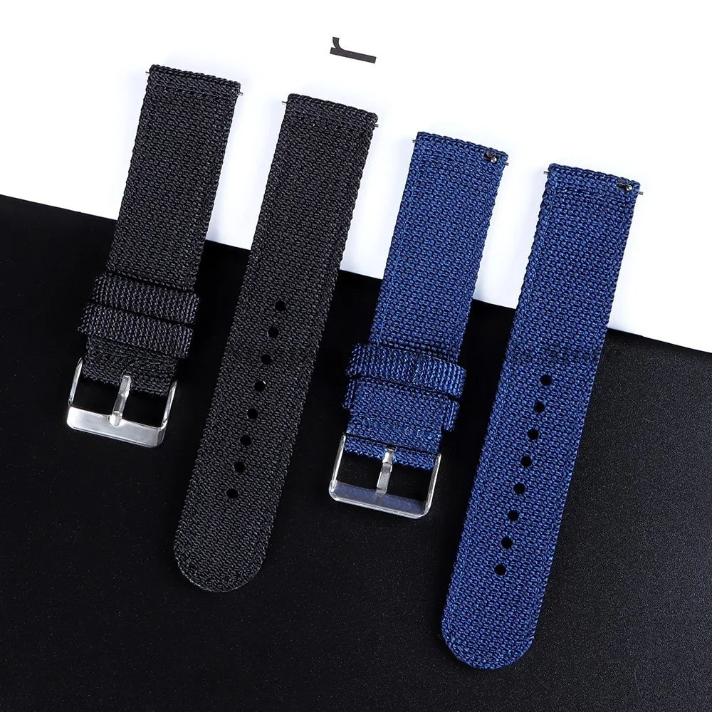 18mm 20mm 22mm 24mm Nylon Canvas Watchband Woven Soft Universal Bracelet for Seiko for Huawei Watch Men Women Quick Release Band