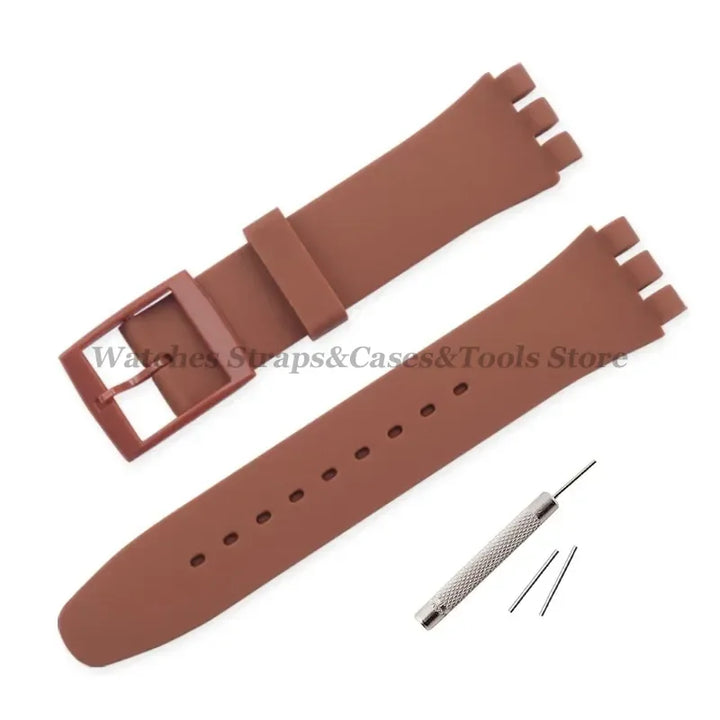 Soft Silicone Rubber Watch Band 16–20mm for Swatch (Sports Replacement)