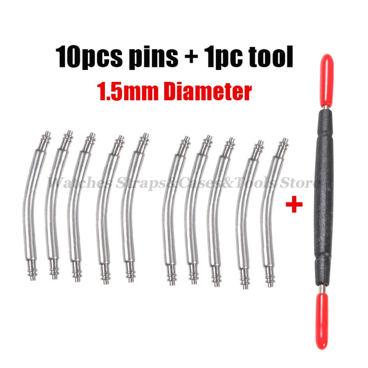 Curved Spring Bars – 316L Stainless Steel, 18–24mm (1.5–1.8mm)
