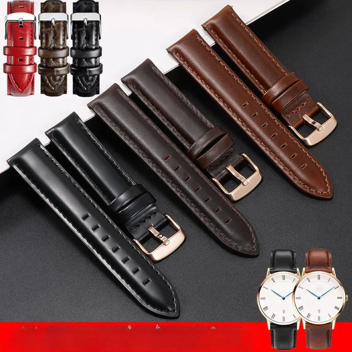 DW Classic Genuine Leather Watch Strap – 14–22mm, Waterproof & Soft