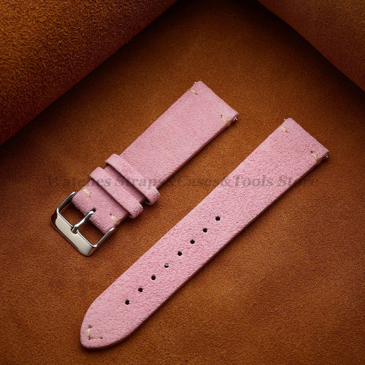 Soft Suede & Calfskin Quick Release Watch Strap for Huawei GT3/GT4 – 14-22mm