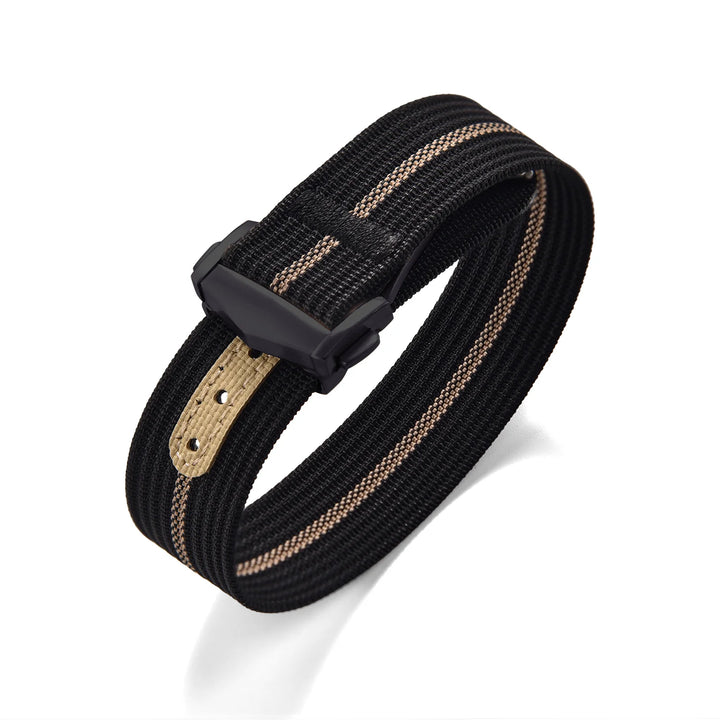 Ribbed Nylon & FKM Rubber Watch Strap – 18–22mm Folding Buckle for Omega, Tudor & Seiko
