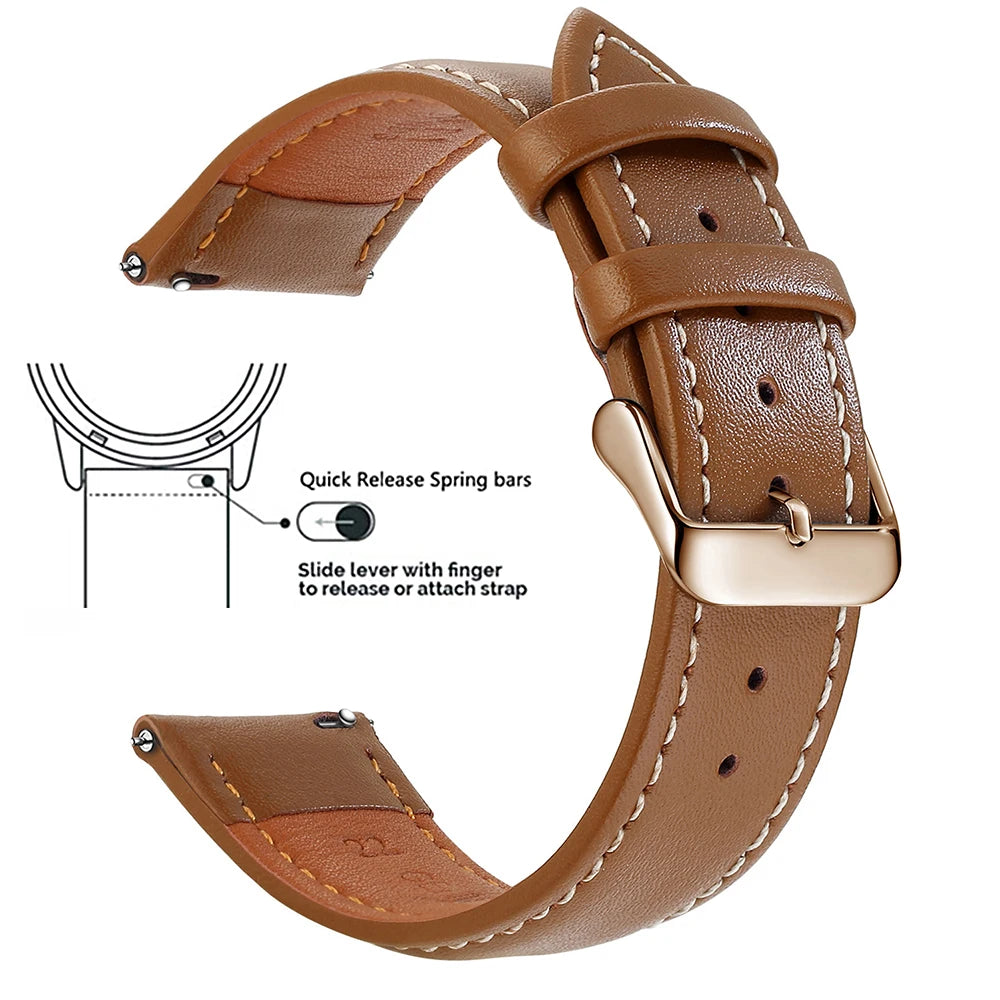 Samco Genuine Leather Watch Band 18–22mm (Quick Release)