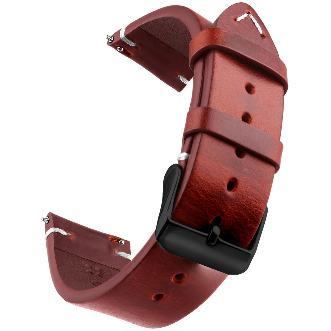 Wax Genuine Leather Watch Band 18–24mm