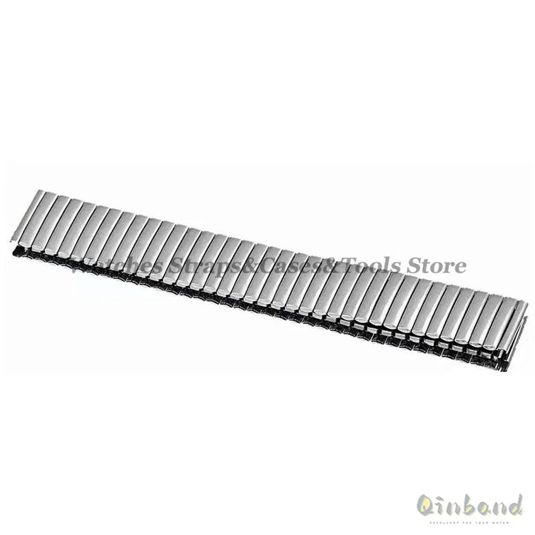12 14 16 18 20mm 22mm Stretch Expansion Stainless Steel Watch Band Retractable Strap Metal Elastic Band Accessories Men Bracelet