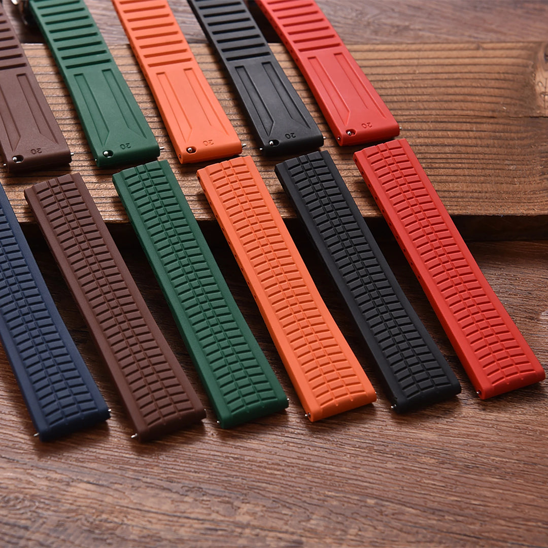 JUELONG CTS Watch Strap 20mm 22mm 24mm CTS Rubber Watch Band Quick Release Butterfly Buckle Cut To Size For Patek Philippe Watch